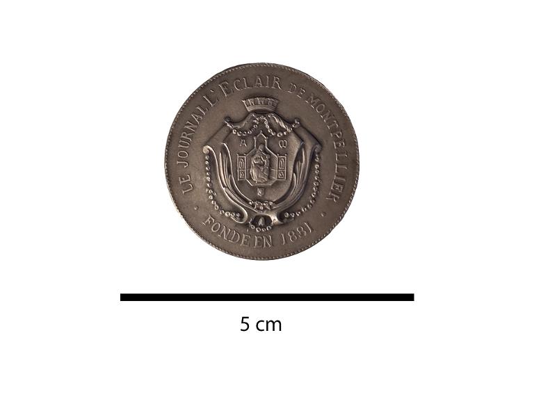 Médaille du journal l'Eclair de Montpellier fondé en 1881