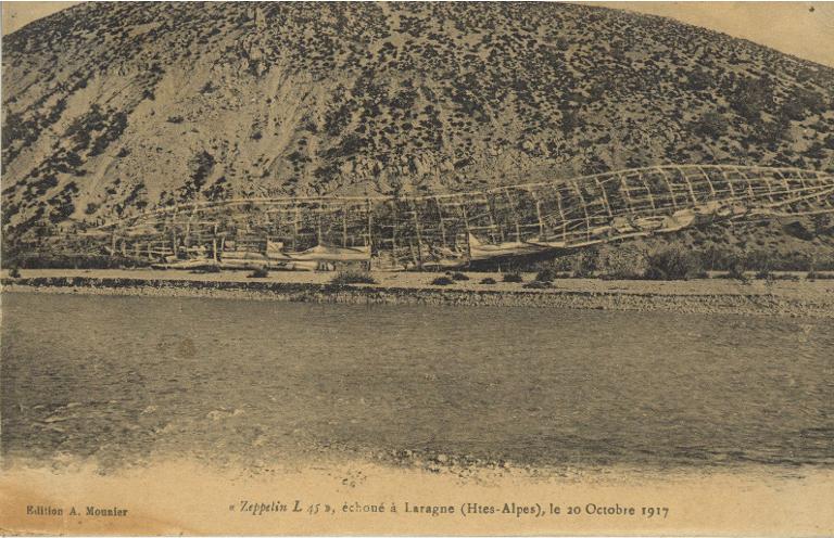 "Zeppelin L45", échoué à Laragne (Htes Alpes), le 20 octobre 1917