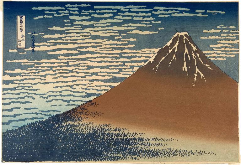 Le Fuji rouge dans une embellie (Gaifû Kaisei)