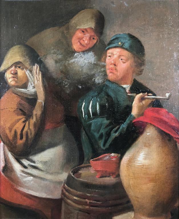 Scène de cabaret. Fumeur