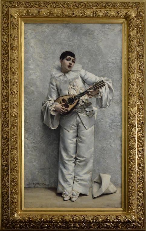 Pierrot jouant de la mandoline