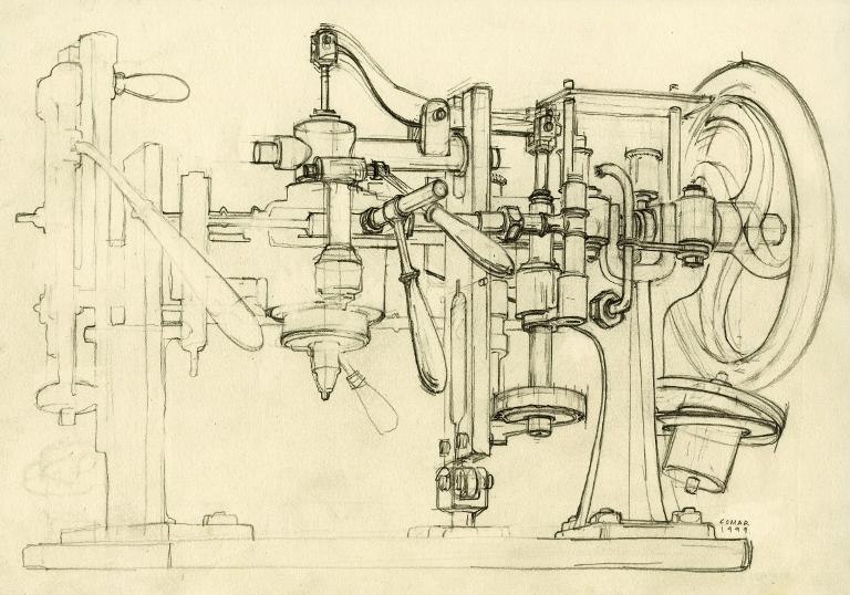 Machine à enfoncer des bouchons, musée des Arts et métiers, Paris