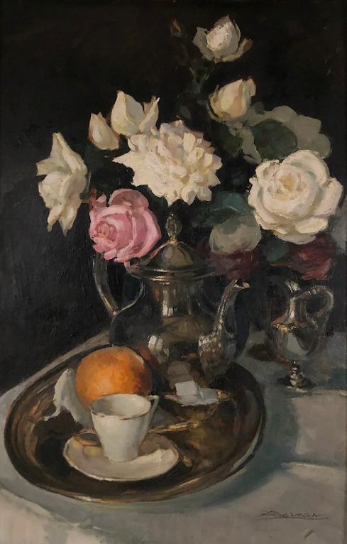 Argenterie et roses