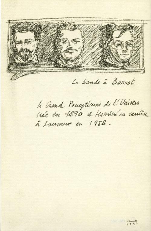 La bande à Bonnot (moulages en cire), collection du Dr Spitzner, musée Orfila, Paris