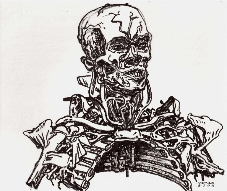 Tête et buste anatomisés et momifiés par Honoré Fragonard