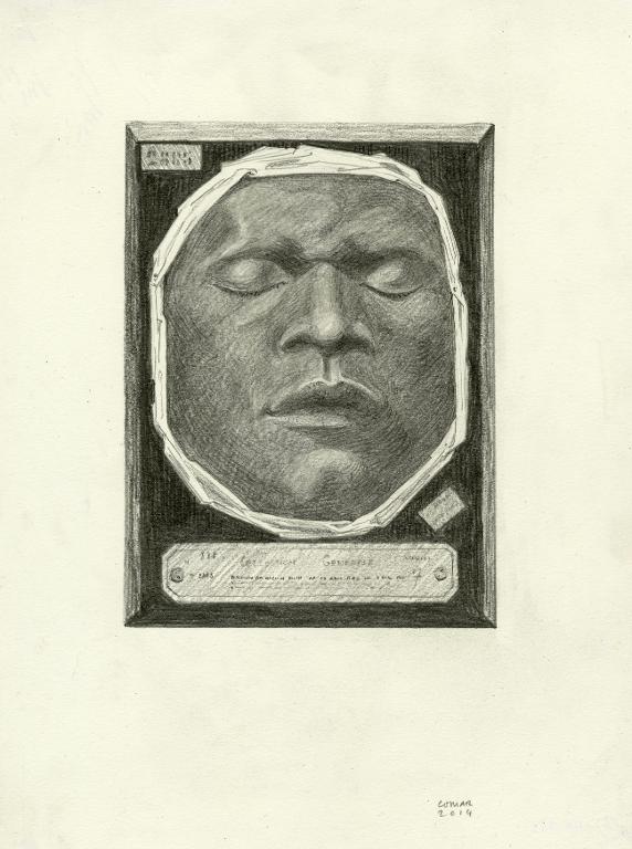 Visage d'un homme aux yeux clos, musée des moulages de l'hôpital Saint-Louis, Paris