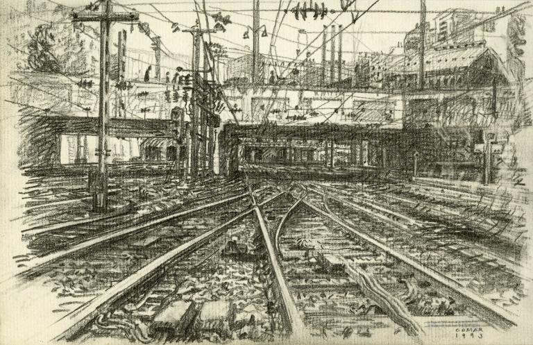 Sur les voies de la gare Saint-Lazare, Paris
