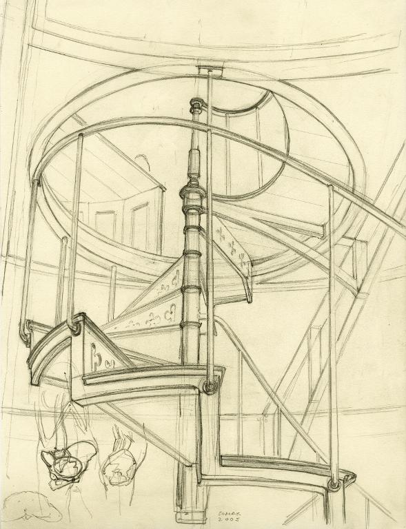 Escalier d’accès à la coupole Arago de l’Observatoire de Paris