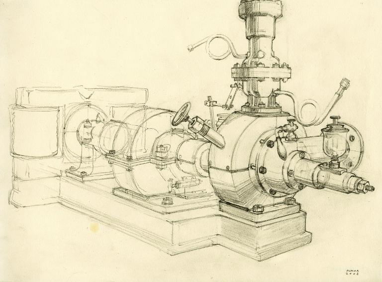 Pompe centrifuge, musée des Arts et Métiers, Paris