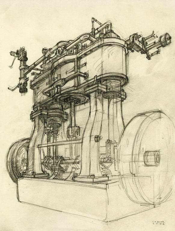 Moteur compound à essence (1888), musée des Arts et Métiers, Paris