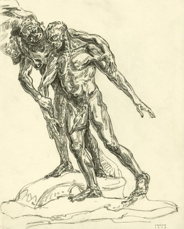Les deux personnages debout de « L'Âge mûr » (1902), par Camille Claudel,  musée Rodin, Paris