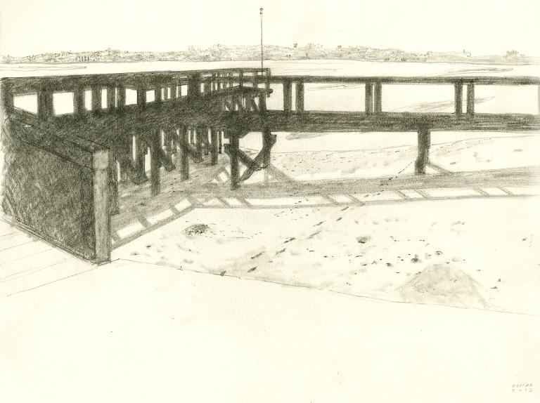 Débarcadère sur la plage du Crotoy (Baie de Somme)
