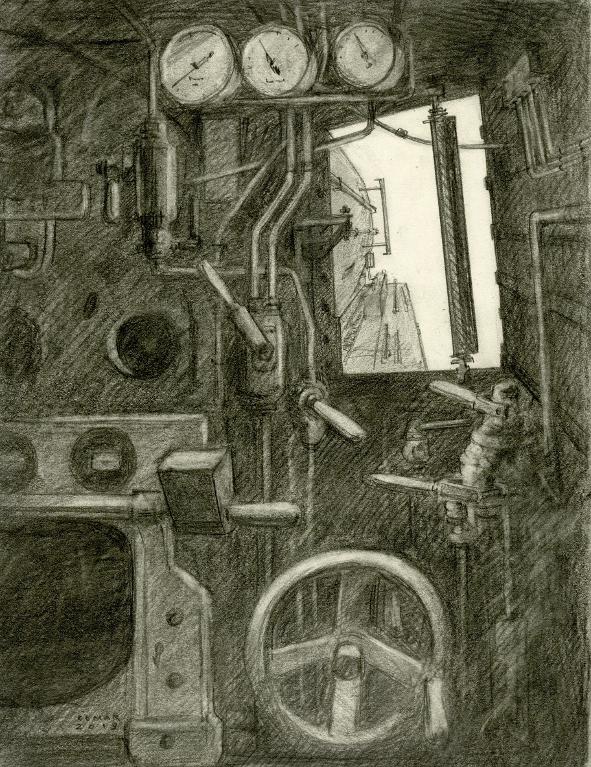 Cabine de conduite d'une locomotive TY2
