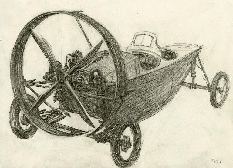 Voiture à hélice de Marcel Leyat (1921), musée des Arts et Métiers, Paris