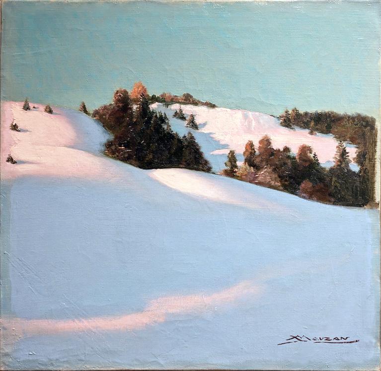 Neige au Col Bayard, soleil couchant